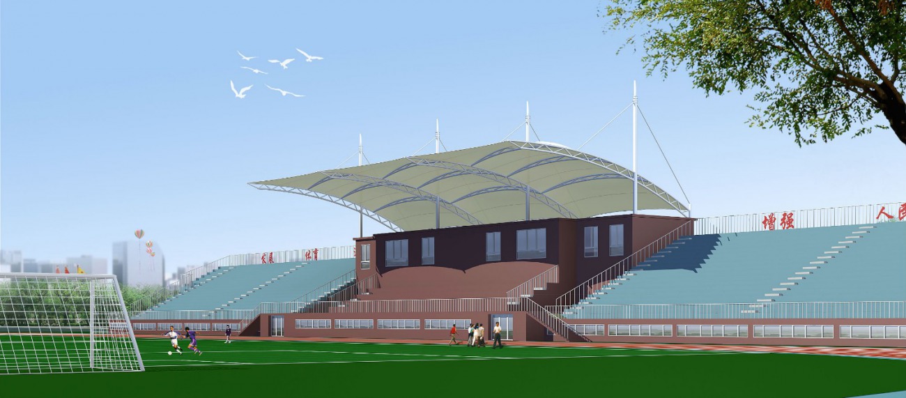 學(xué)校膜結(jié)構(gòu)看臺(tái)棚的特色